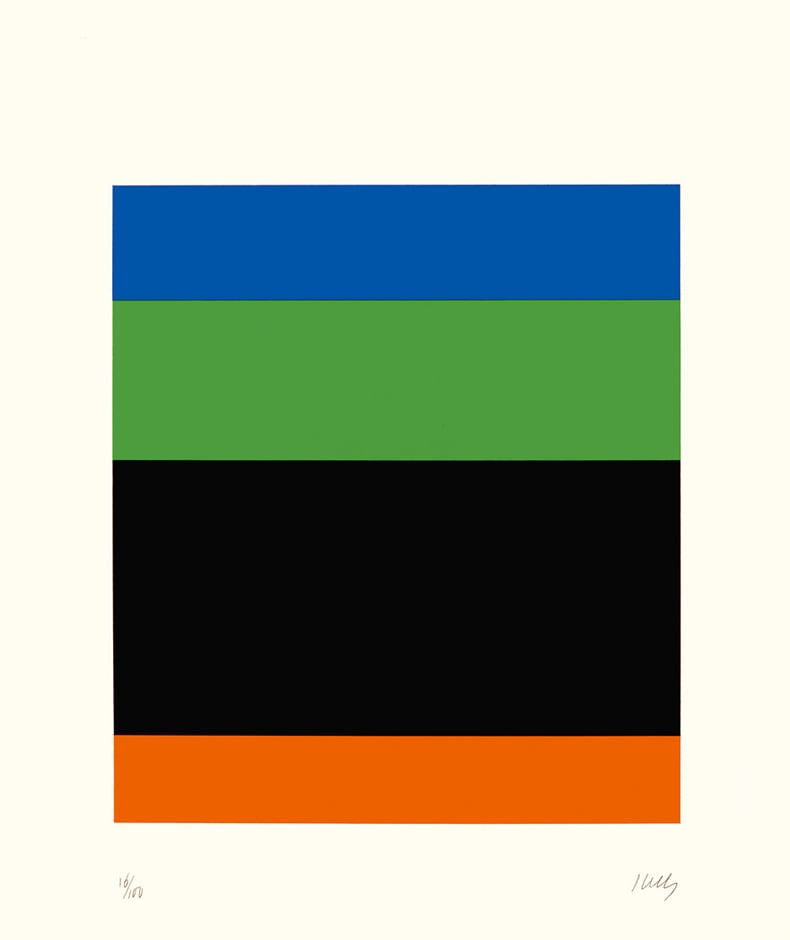 Blue Green Black Red 1971, lithograph on Arches Cover paper edition of 100, this edition 18/100 77.1 x 71 cm (framed size) Provenance: from the collection of Ellsworth Kelly